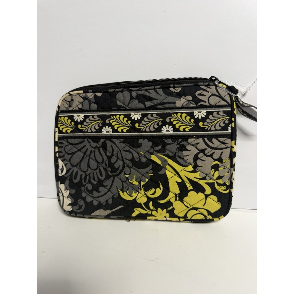TECH Case Vera Bradley Organizer Black Yellow White ZIP TOP Bag B-2
